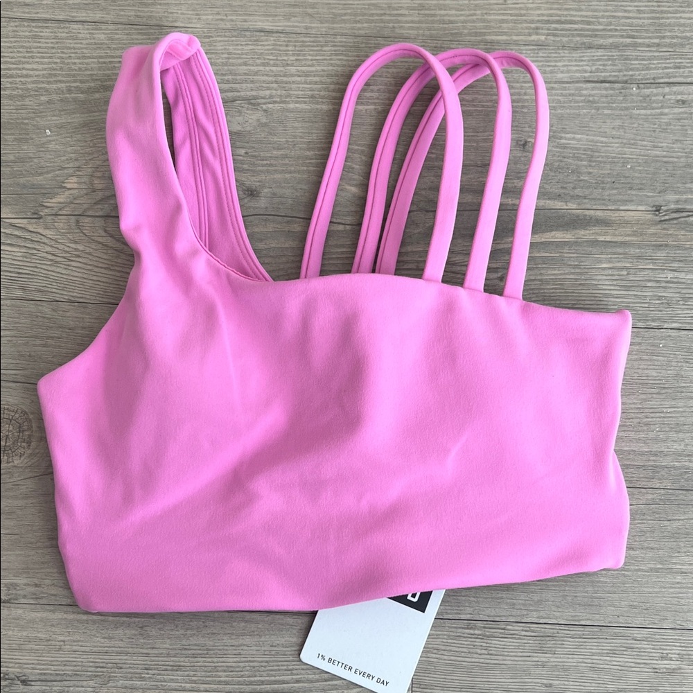 Vibrant Pink Strappy Sports Bra